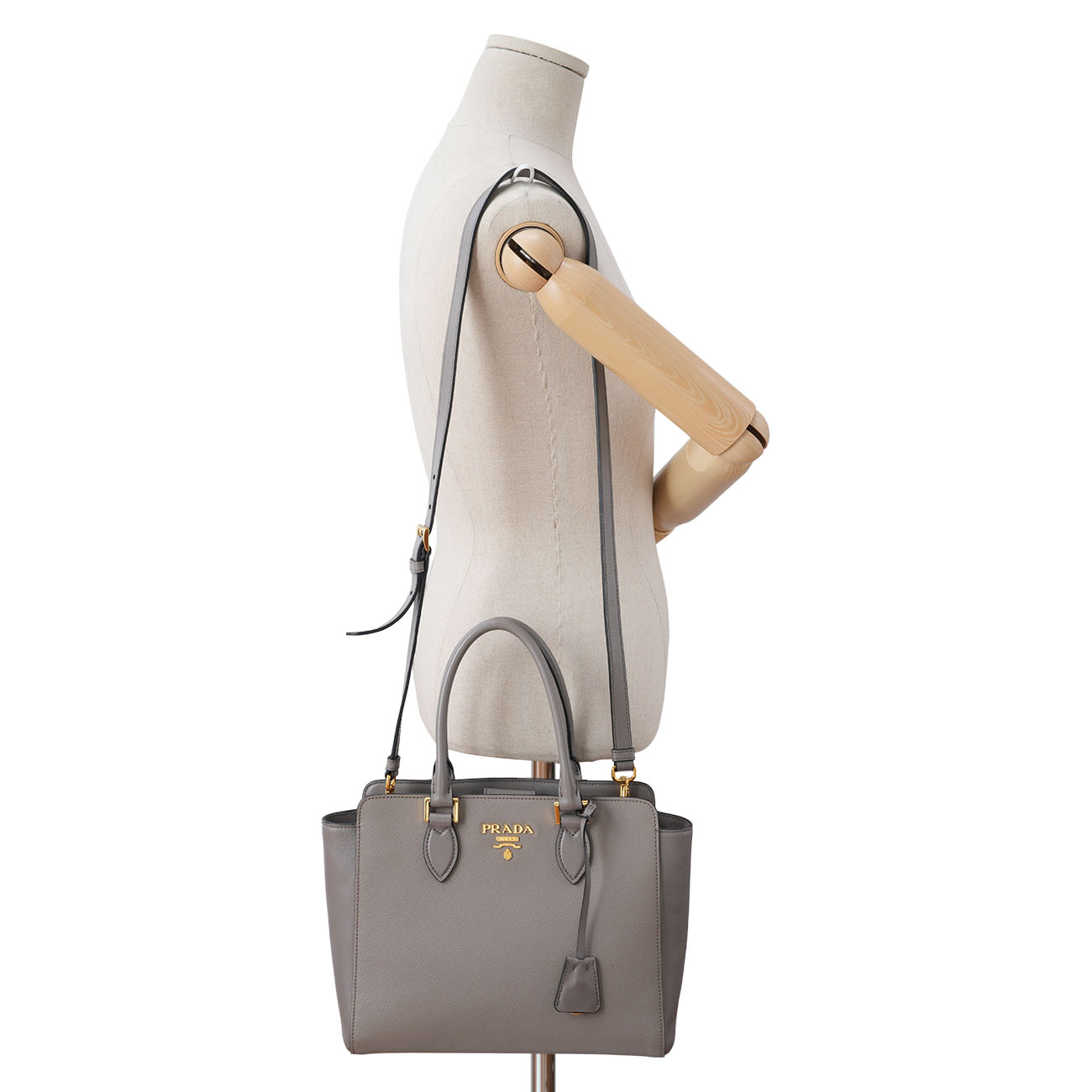 PRADA(USED)프라다 1BA113 사피아노 금장 로고 토트백