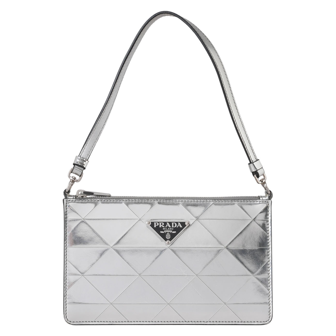 PRADA(USED)프라다 1BC155 메탈릭 미니 레더백