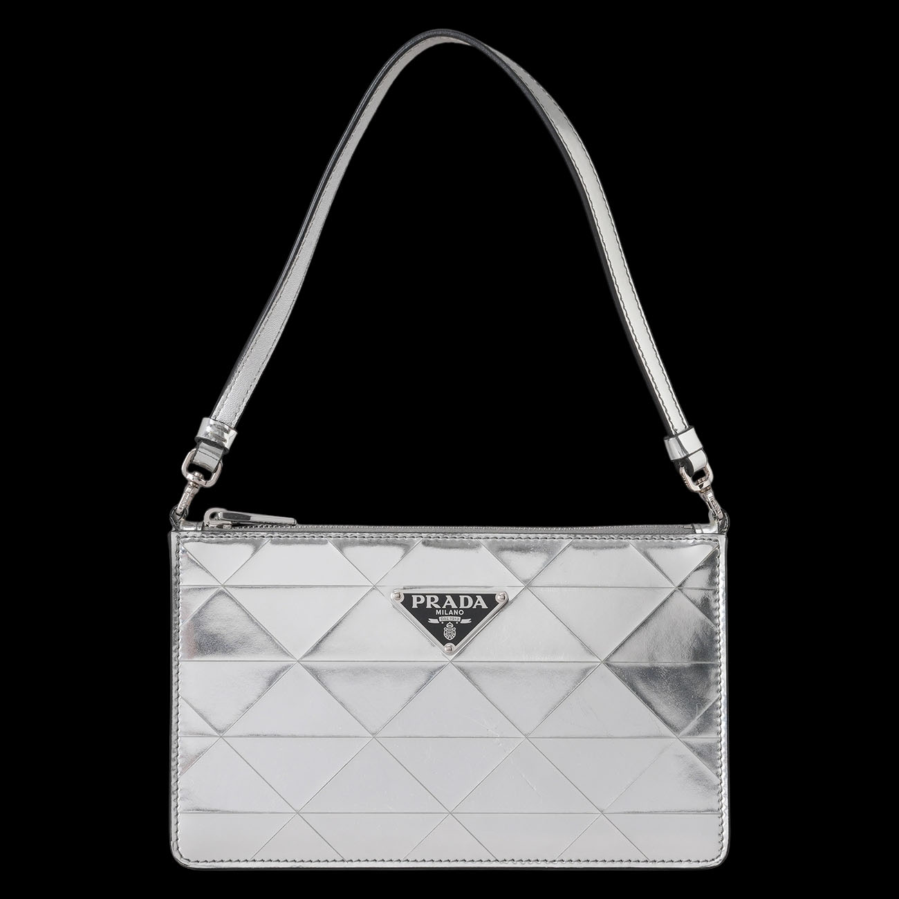 PRADA(USED)프라다 1BC155 메탈릭 미니 레더백
