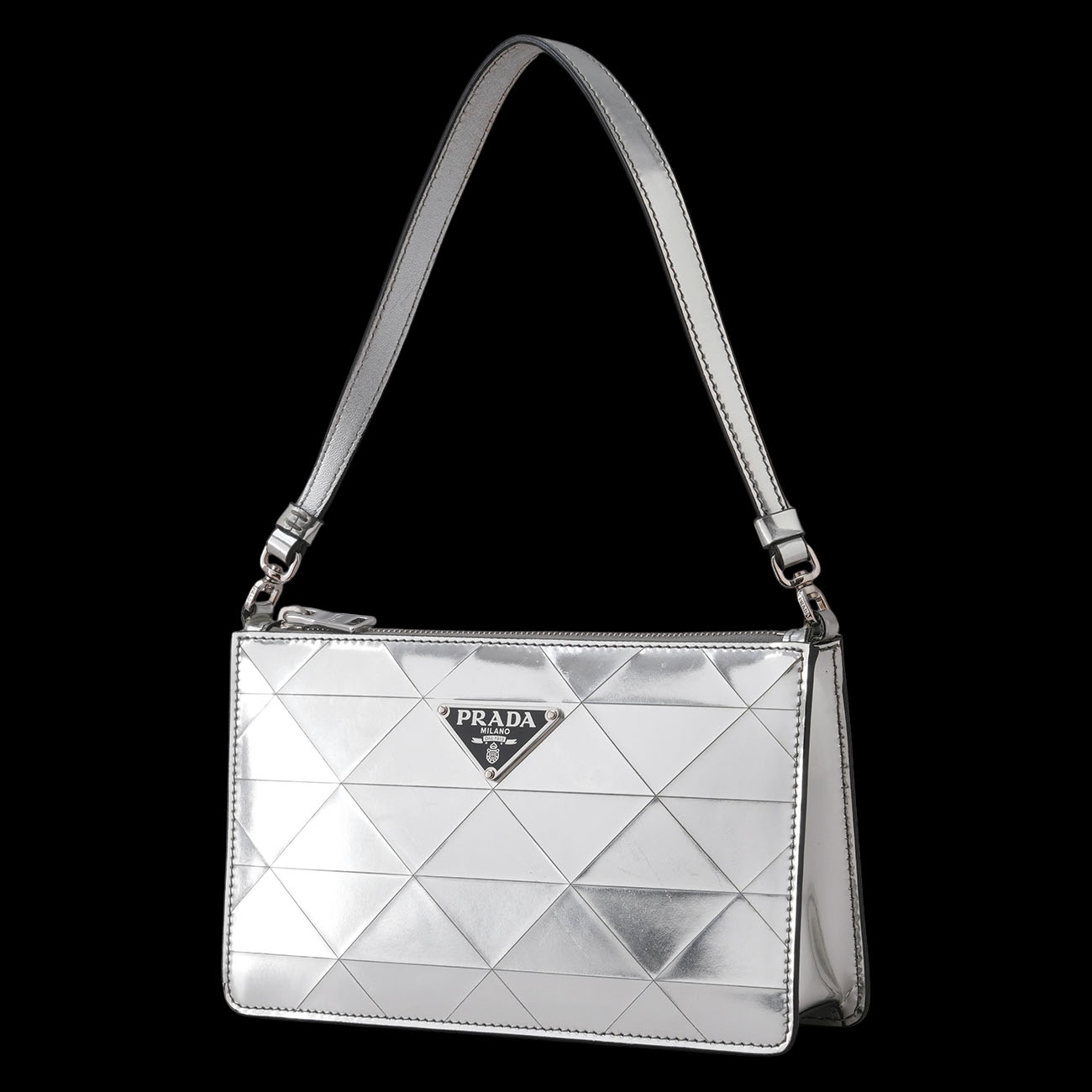 PRADA(USED)프라다 1BC155 메탈릭 미니 레더백