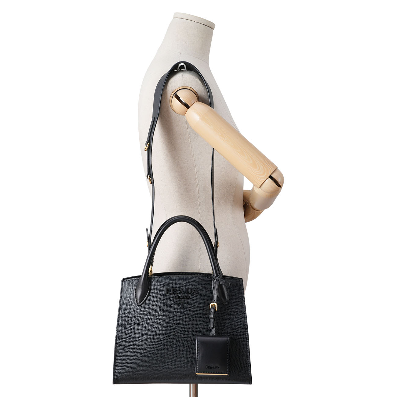 PRADA(USED)프라다 1BA156 사피아노 모노그롬 토트겸 숄더백