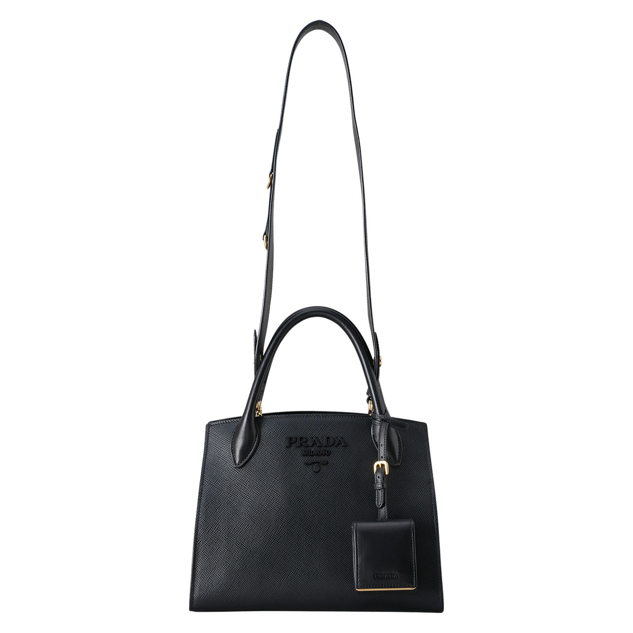 PRADA(USED)프라다 1BA156 사피아노 모노그롬 토트겸 숄더백