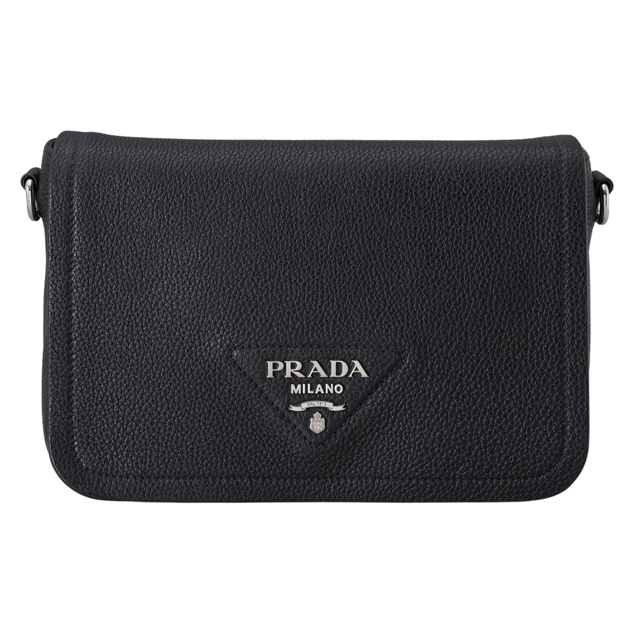 PRADA(USED)프라다 1BD314 비텔로 트라이앵글 로고 플랩 숄더백