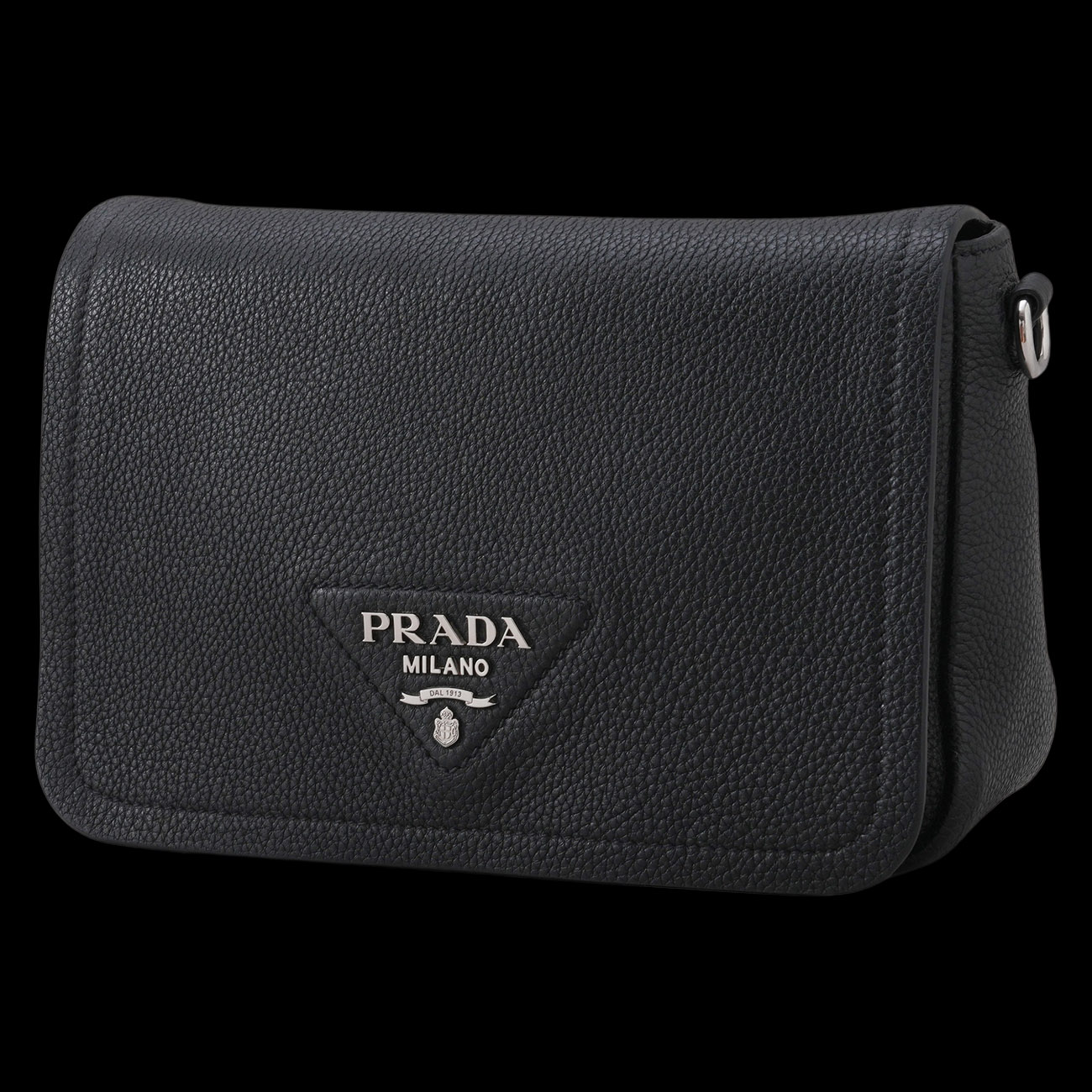 PRADA(USED)프라다 1BD314 비텔로 트라이앵글 로고 플랩 숄더백