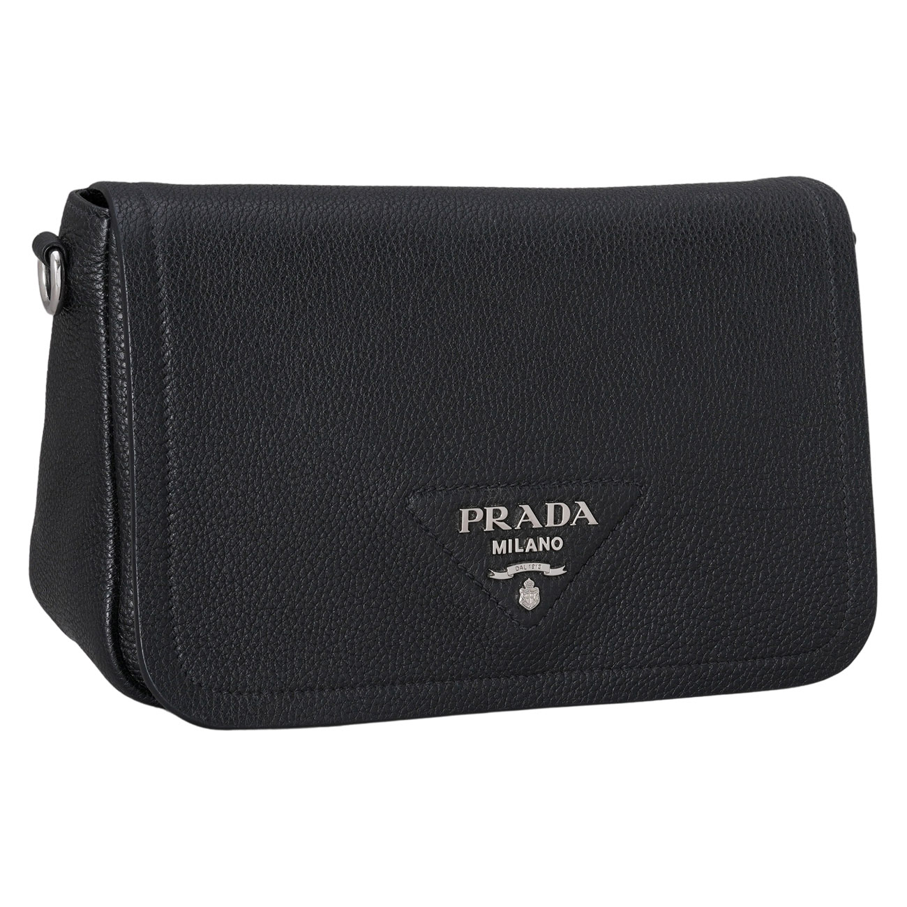 PRADA(USED)프라다 1BD314 비텔로 트라이앵글 로고 플랩 숄더백
