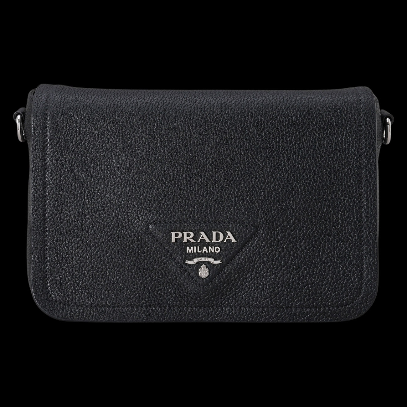 PRADA(USED)프라다 1BD314 비텔로 트라이앵글 로고 플랩 숄더백