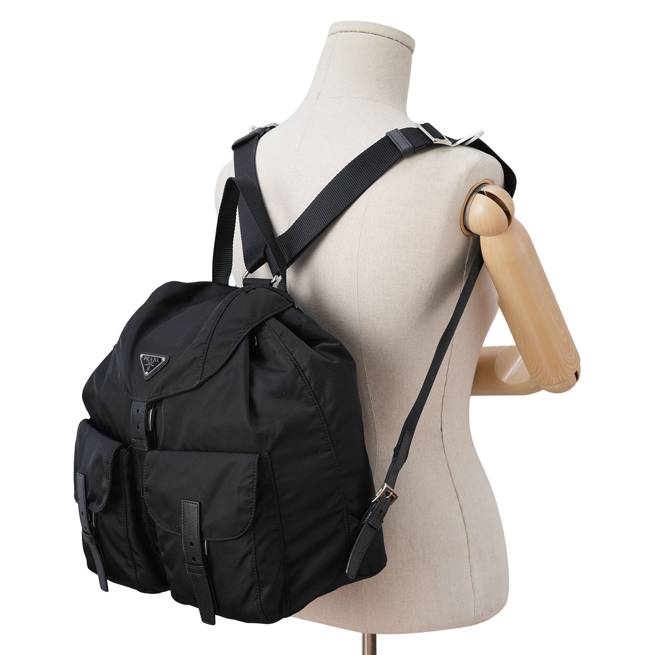 PRADA(USED)프라다 1BZ811 리나일론 투포켓 백팩 미듐