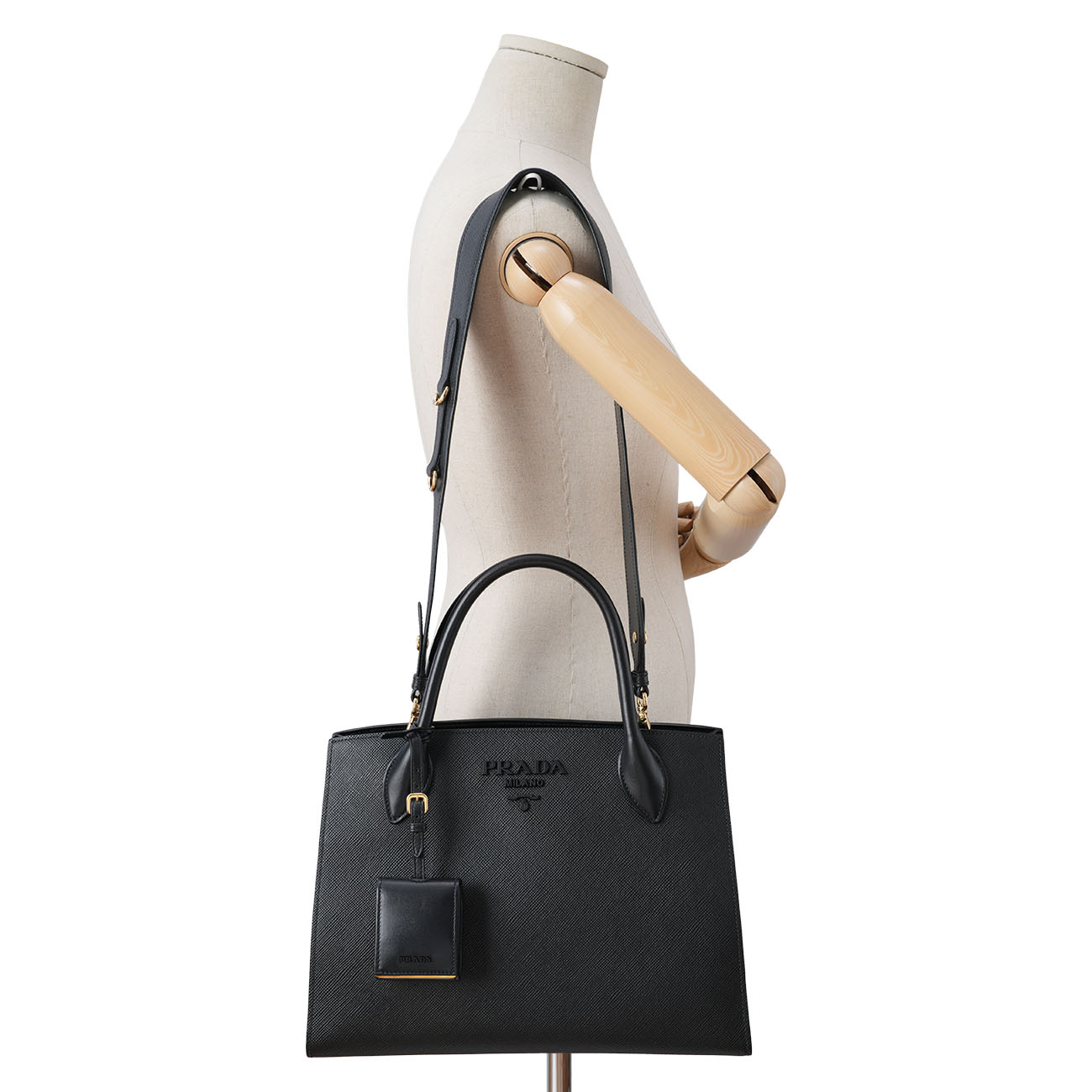 PRADA(USED)프라다 1BA155 모노크롬 토트겸 숄더백