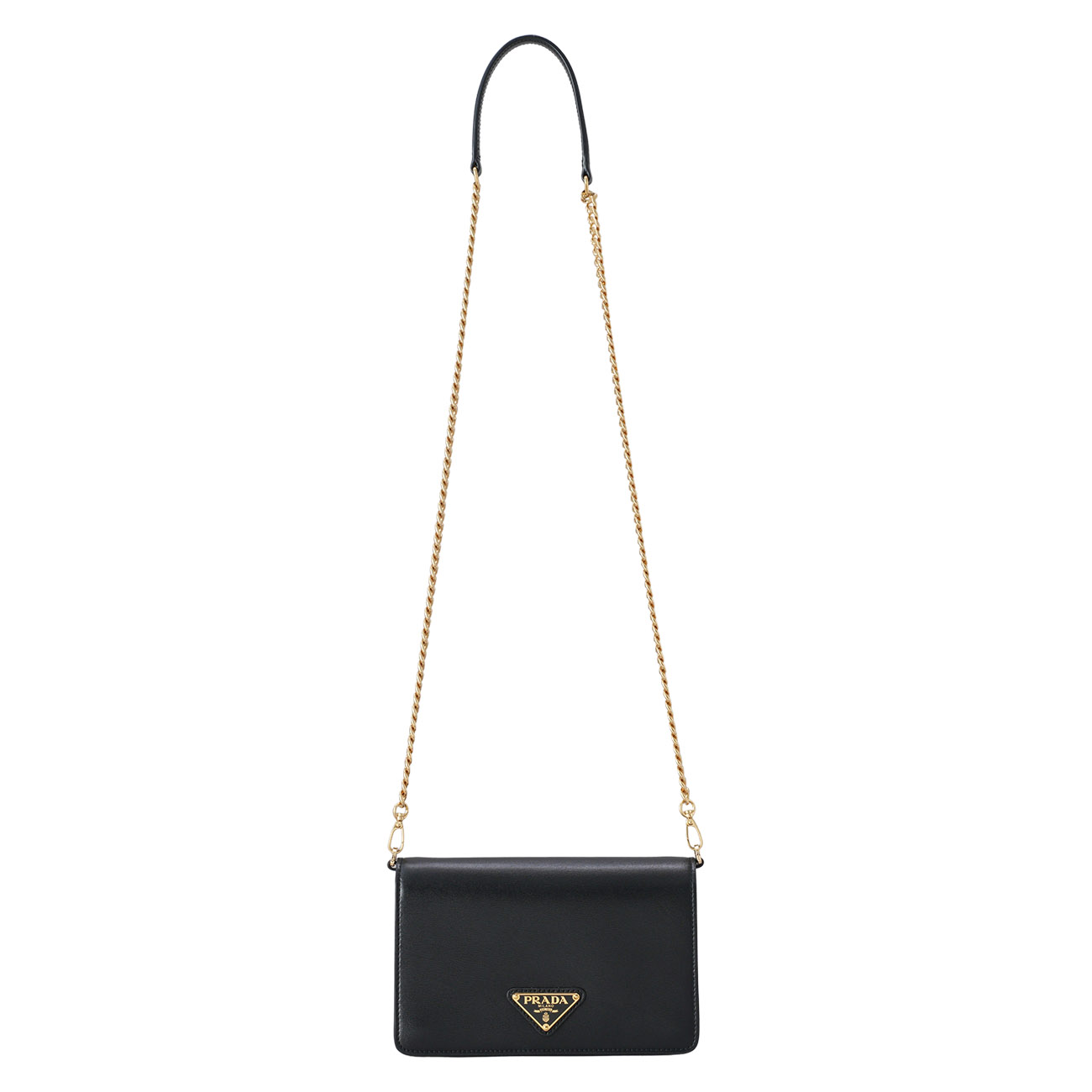 PRADA(USED)프라다 1BD350 비텔로 레더 체인 플랩 숄더백