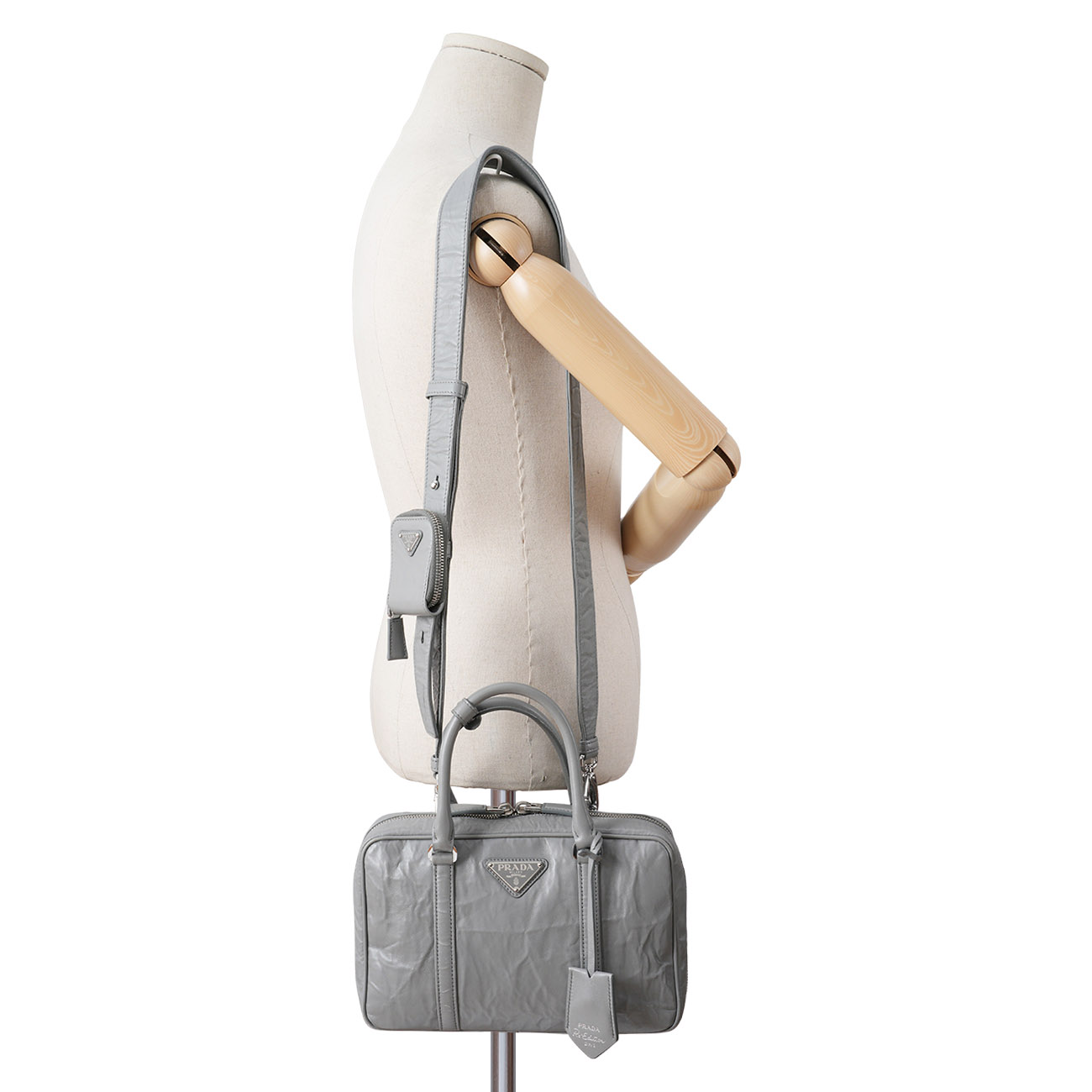 PRADA(USED)프라다 1BB092 엔틱 나파 탑핸들 카메라백