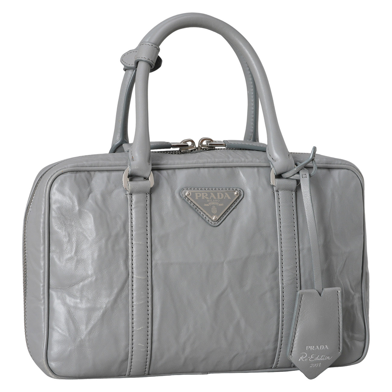 PRADA(USED)프라다 1BB092 엔틱 나파 탑핸들 카메라백