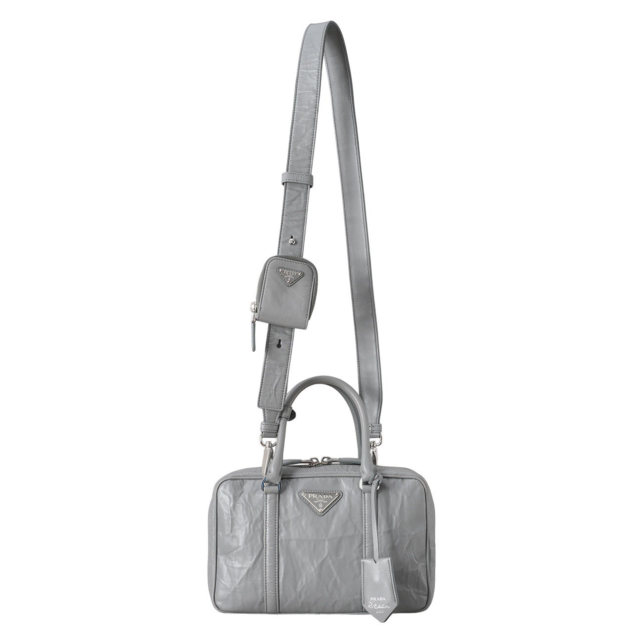 PRADA(USED)프라다 1BB092 엔틱 나파 탑핸들 카메라백
