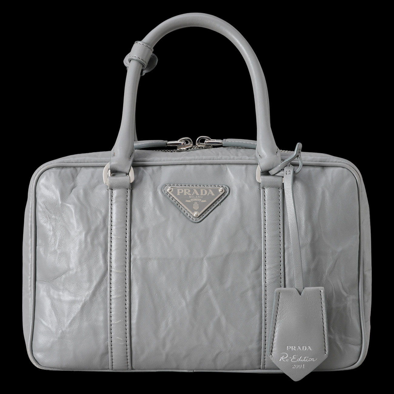 PRADA(USED)프라다 1BB092 엔틱 나파 탑핸들 카메라백
