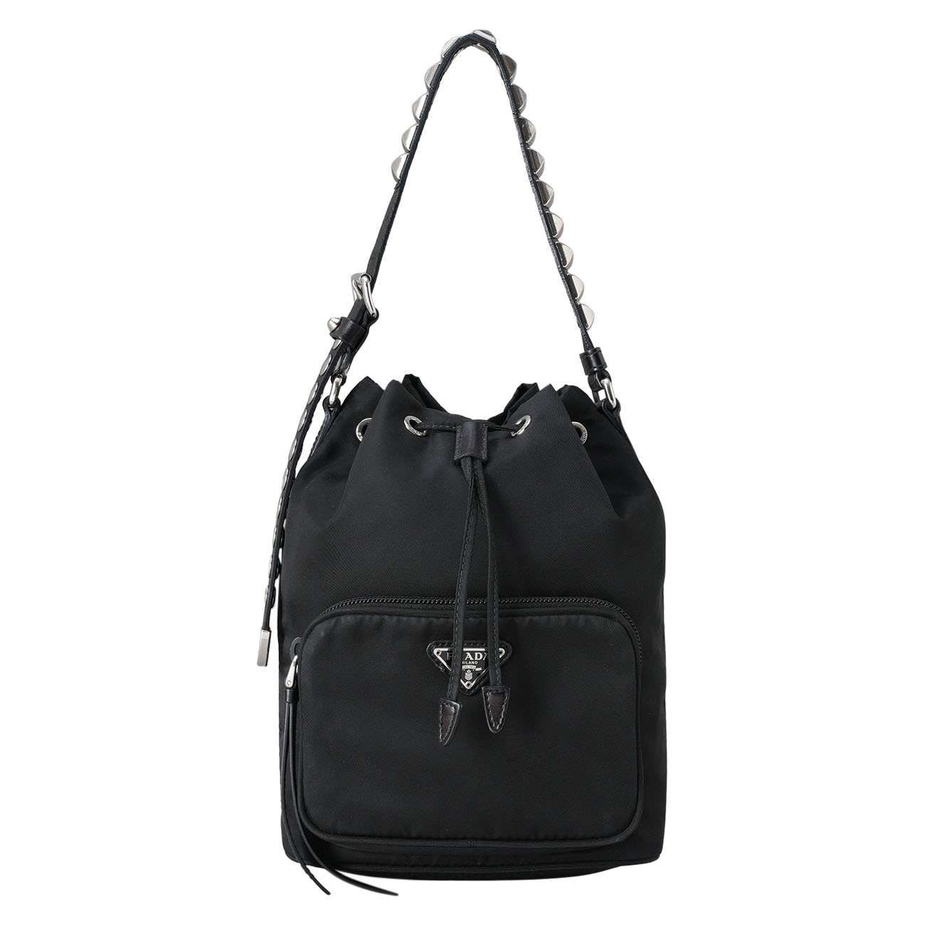 PRADA(USED)프라다 나일론 스터드 버킷백