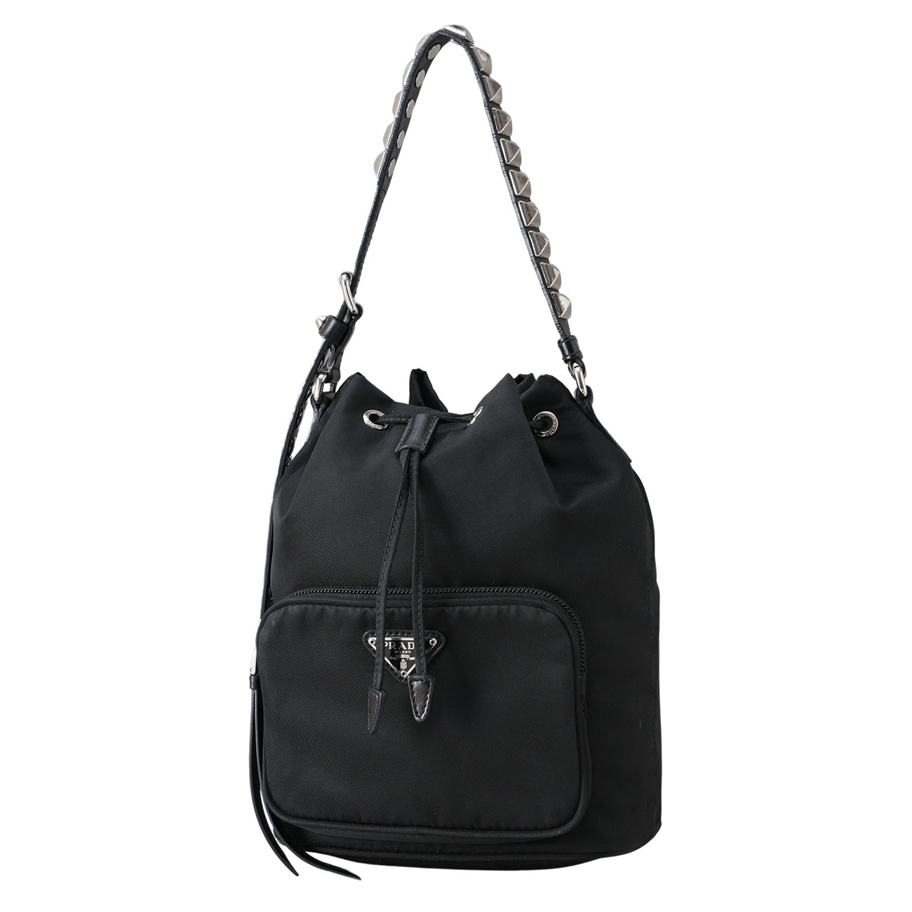 PRADA(USED)프라다 나일론 스터드 버킷백