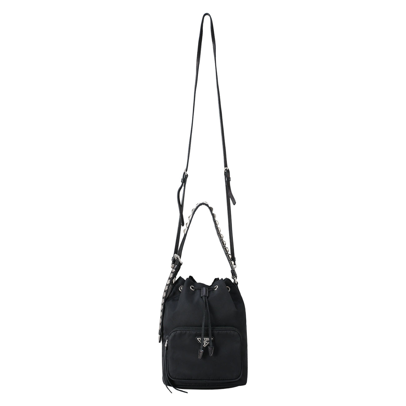 PRADA(USED)프라다 나일론 스터드 버킷백