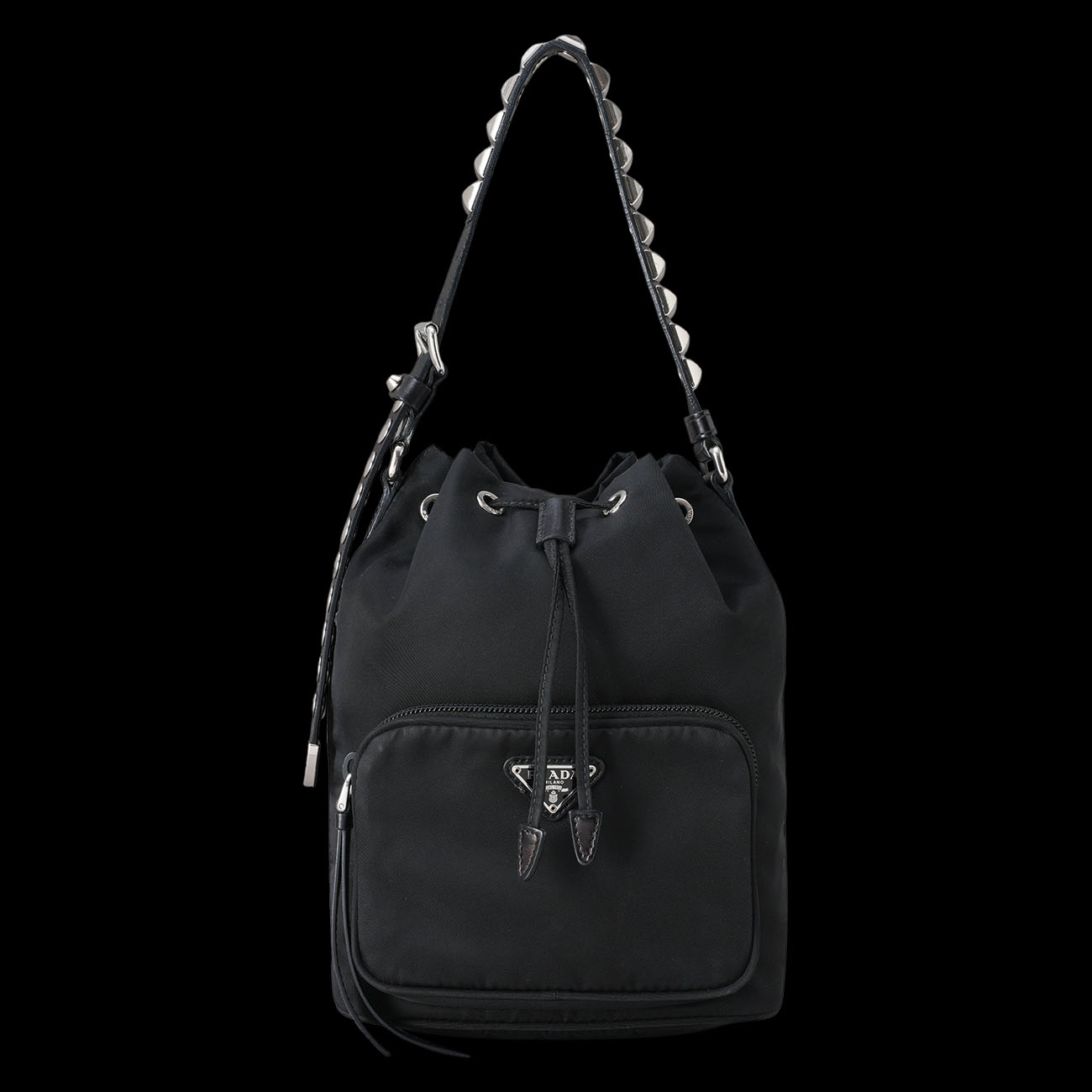 PRADA(USED)프라다 나일론 스터드 버킷백