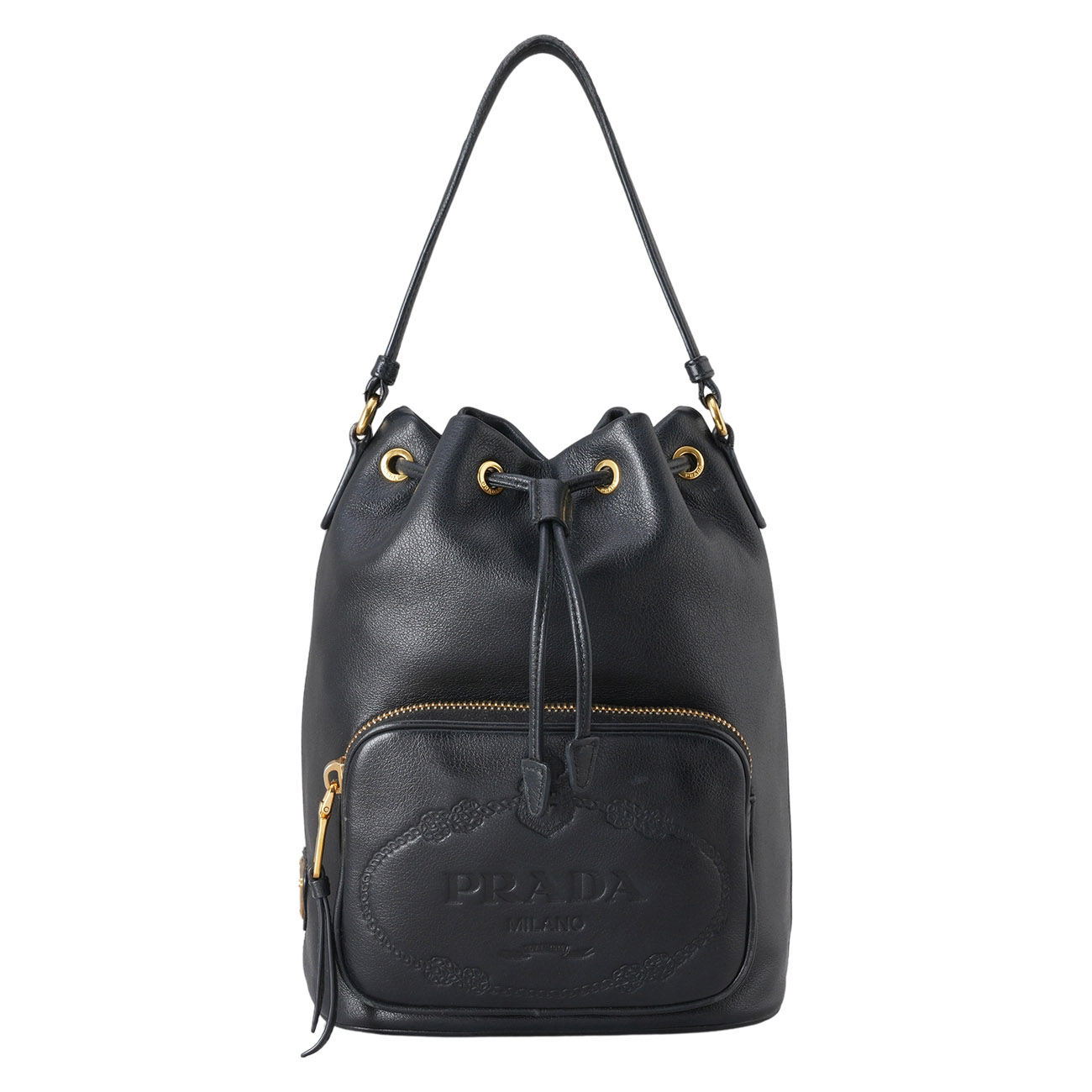 PRADA(USED)프라다 1BH038 레더 버킷백