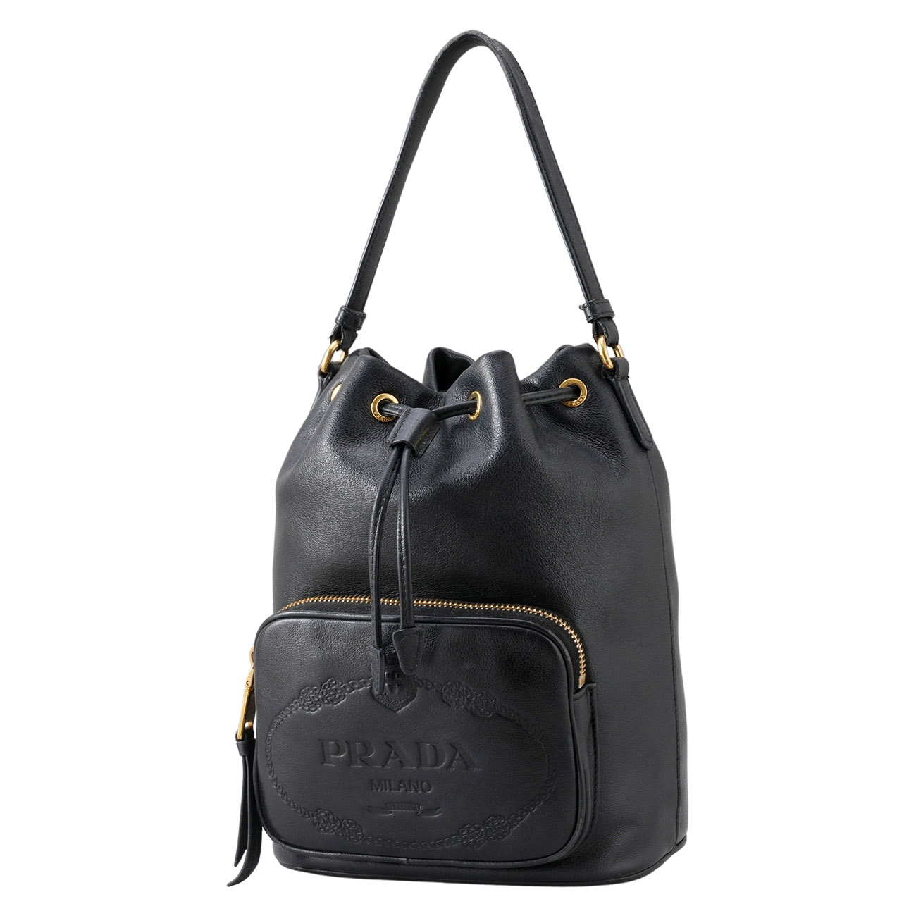 PRADA(USED)프라다 1BH038 레더 버킷백