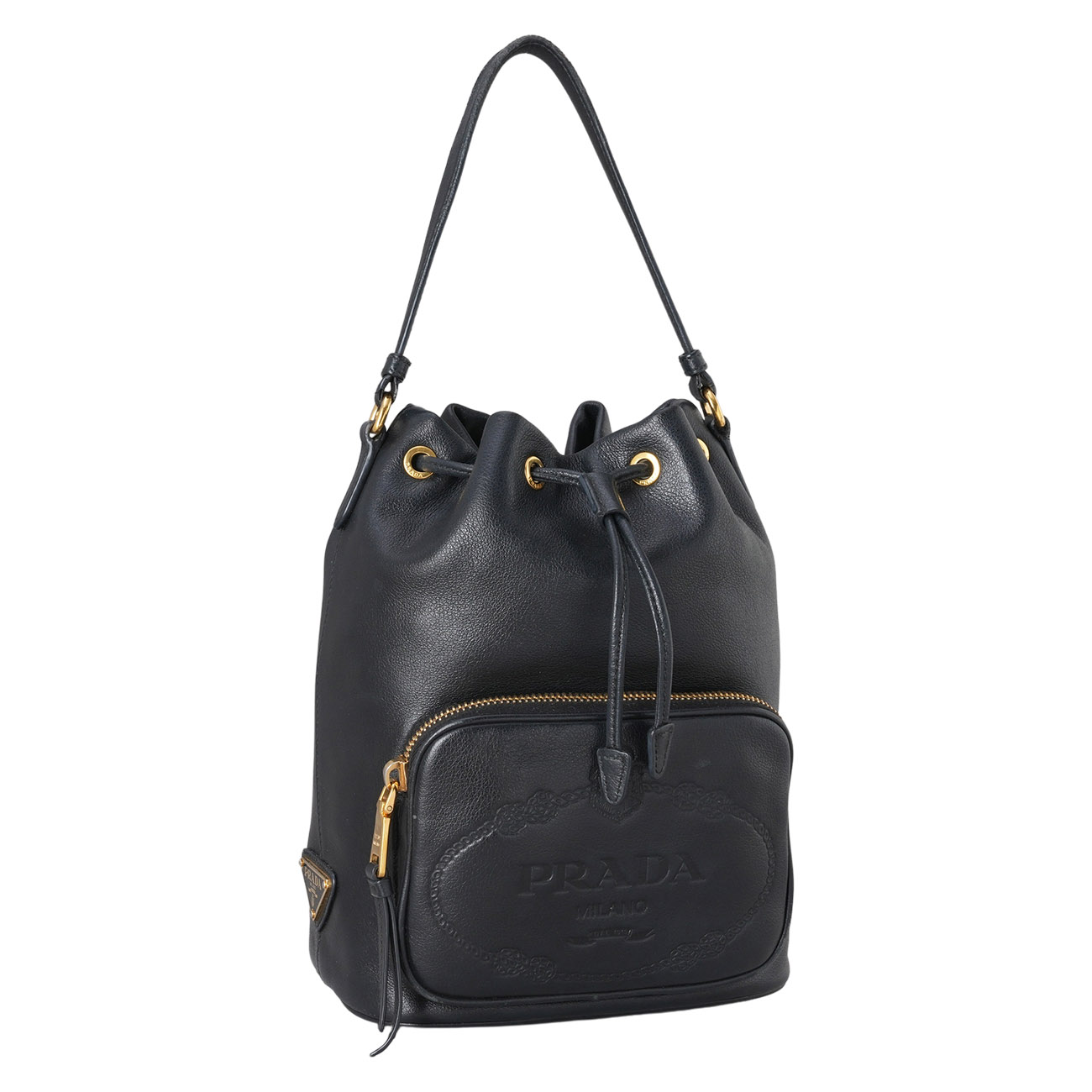 PRADA(USED)프라다 1BH038 레더 버킷백