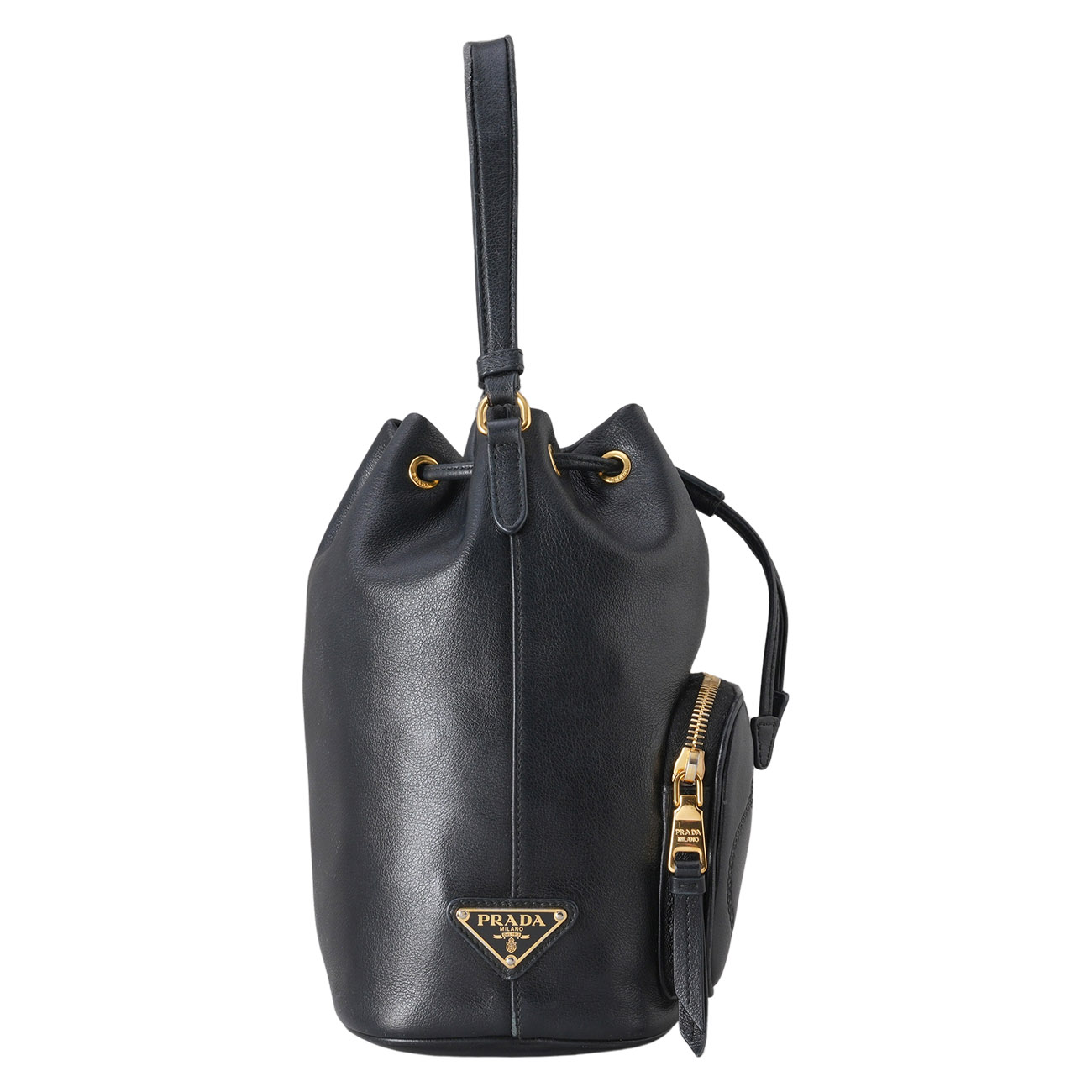 PRADA(USED)프라다 1BH038 레더 버킷백