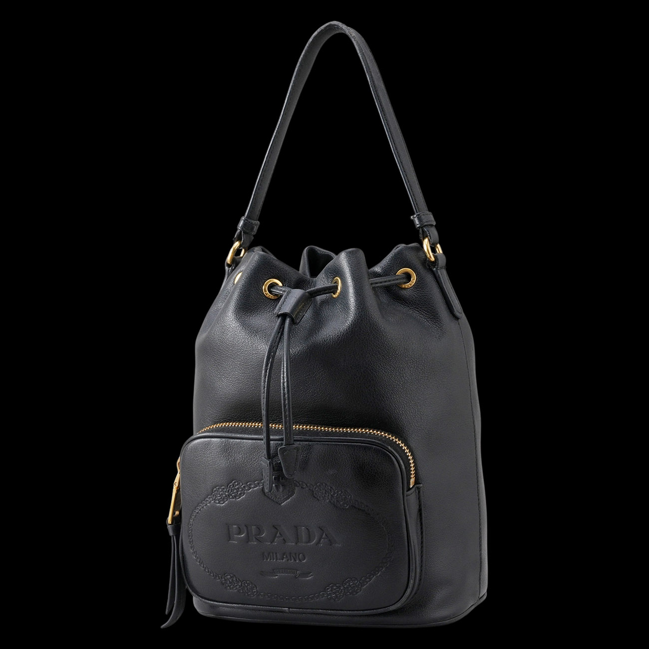 PRADA(USED)프라다 1BH038 레더 버킷백