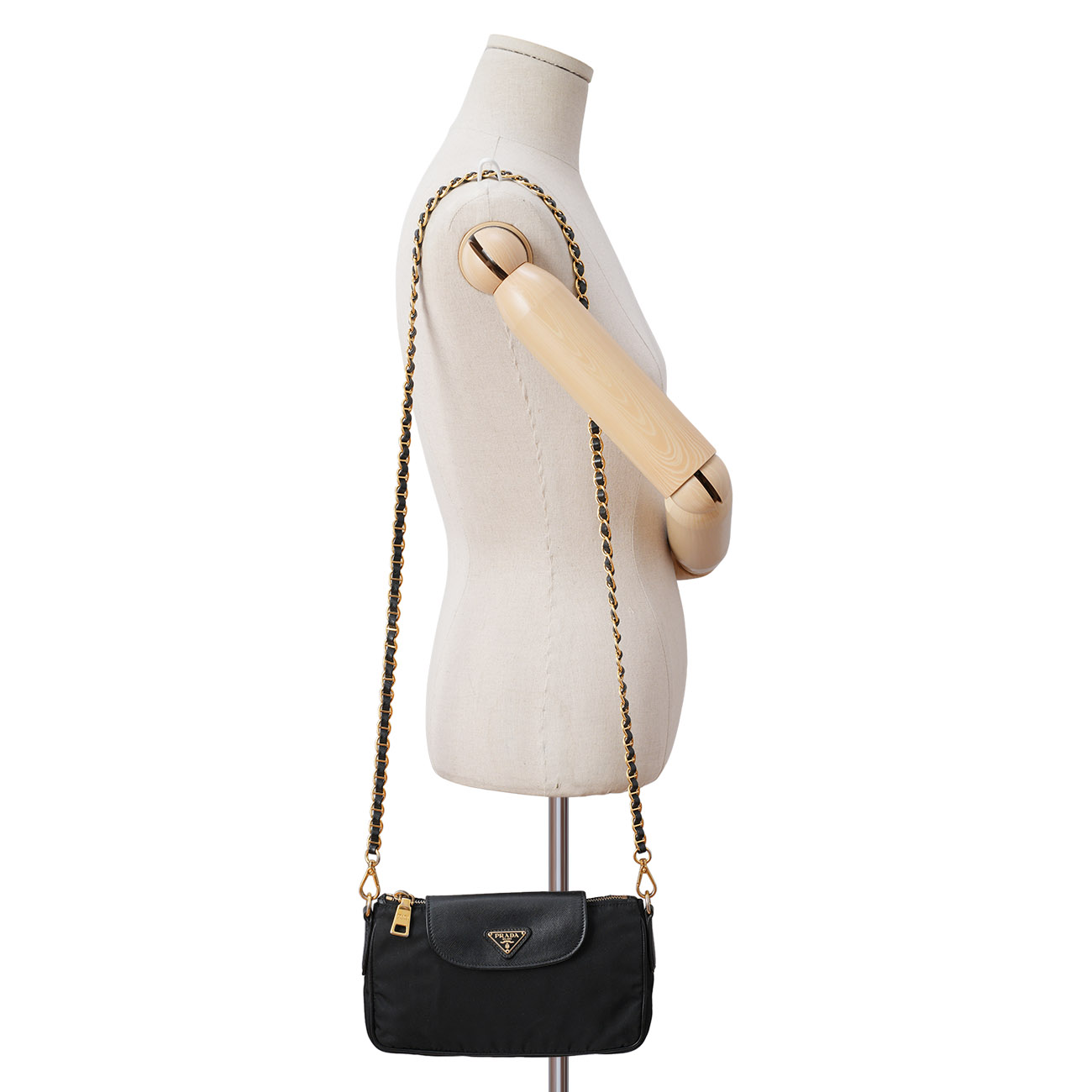 PRADA(USED)프라다 삼각로고 리나일론 체인 숄더백