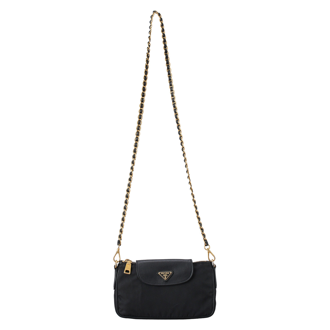 PRADA(USED)프라다 삼각로고 리나일론 체인 숄더백