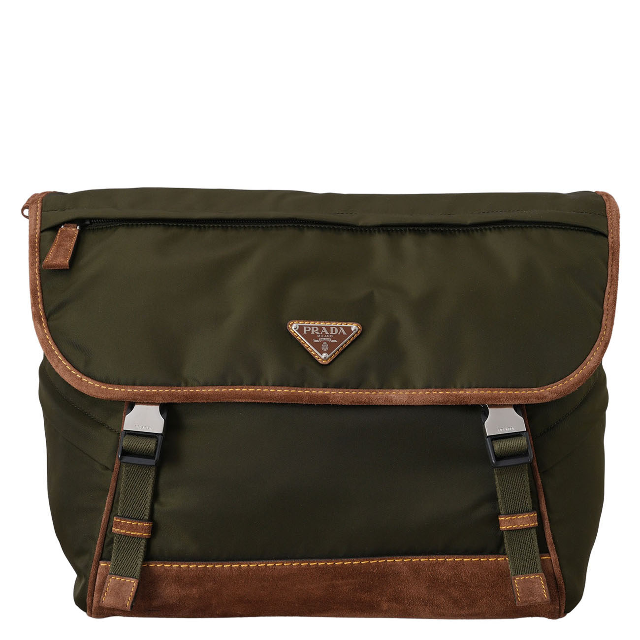 PRADA(USED)프라다 2VD052 리나일론 스웨이드 라지 메신저백