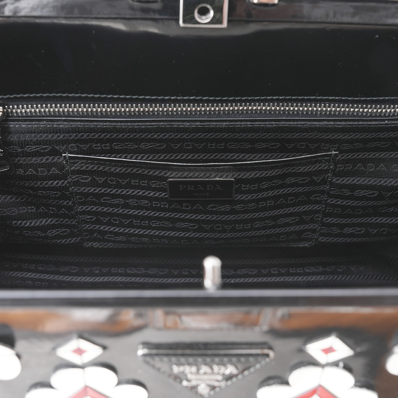 PRADA(USED)프라다 플라워 패턴 토트백