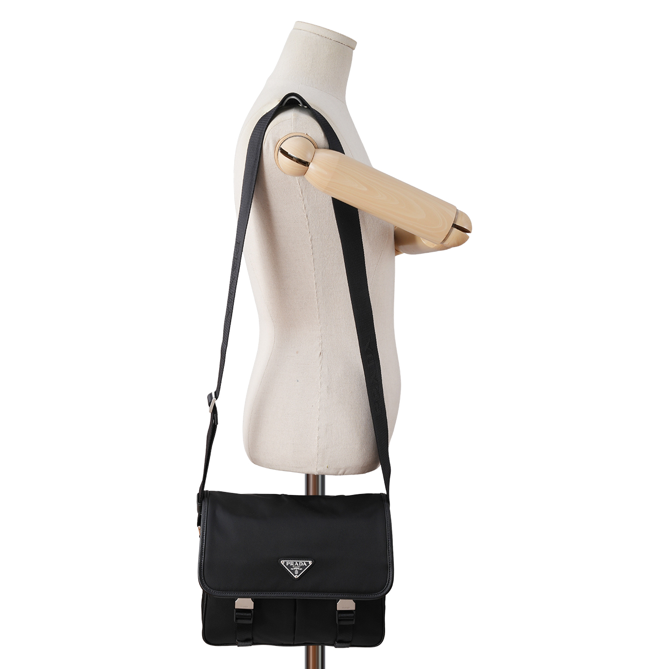PRADA(USED)프라다 2VD769 리나일론 및 레더 숄더백