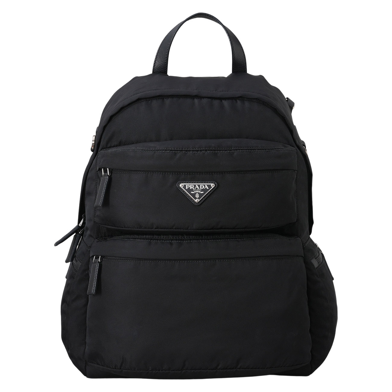 PRADA(USED)프라다 2VZ025 블랙 테수토 포코노 삼각 로고 백팩