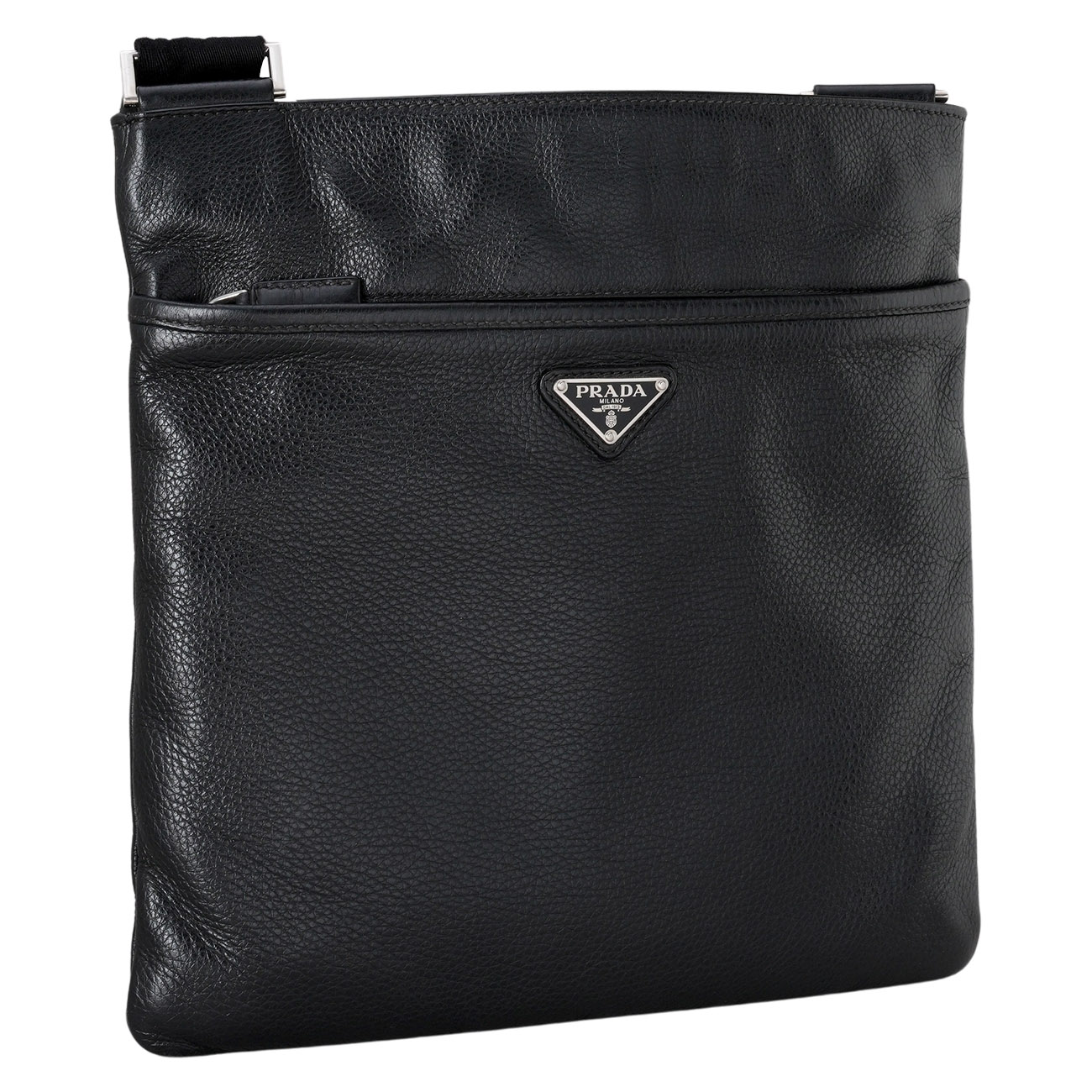 PRADA(USED)프라다 삼각로고 레더 메신저백