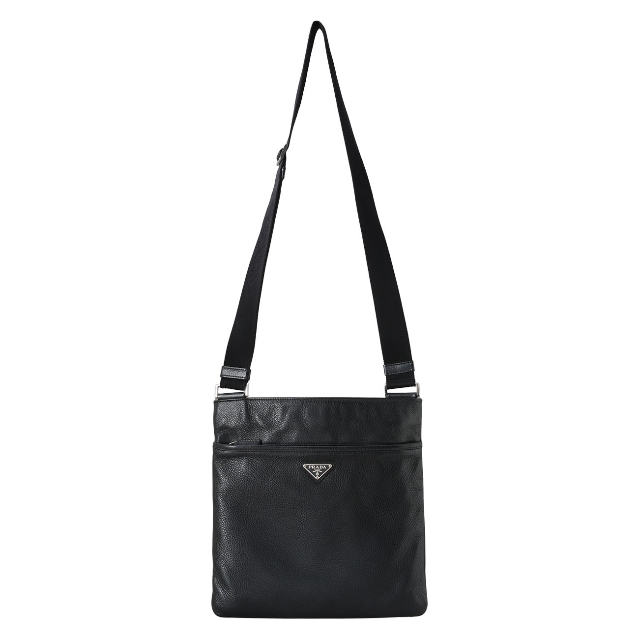 PRADA(USED)프라다 삼각로고 레더 메신저백