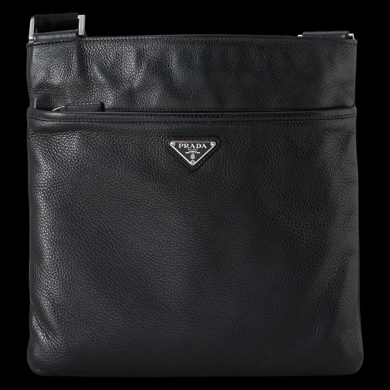 PRADA(USED)프라다 삼각로고 레더 메신저백