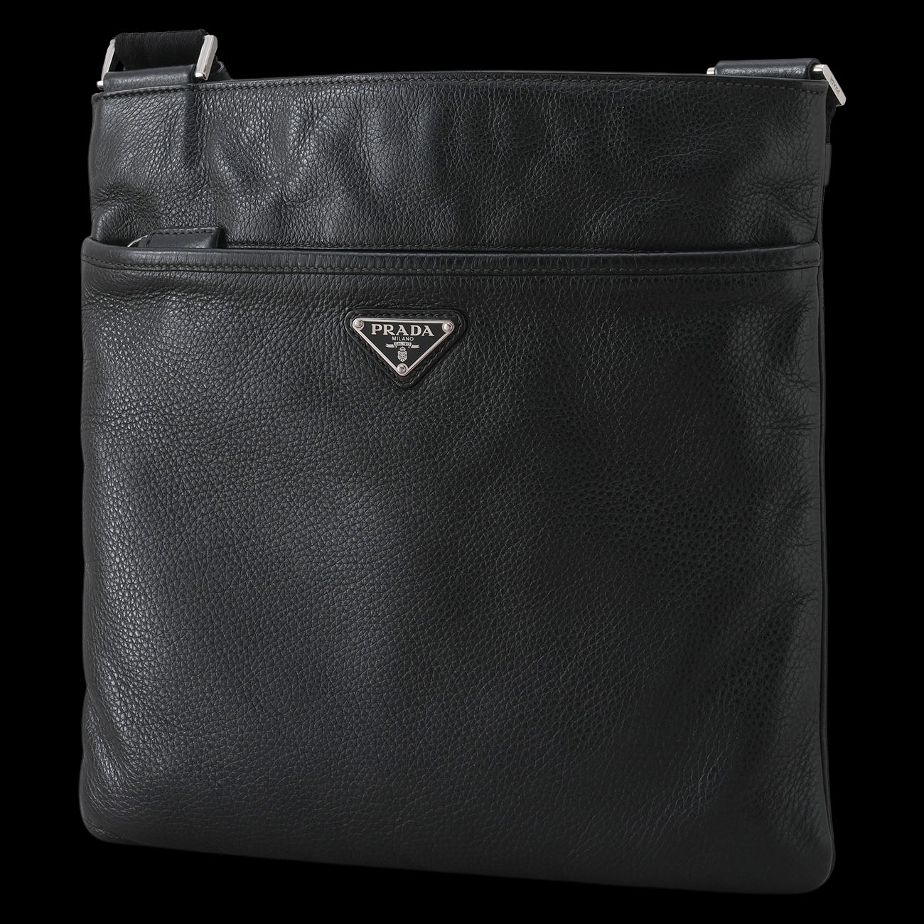 PRADA(USED)프라다 삼각로고 레더 메신저백