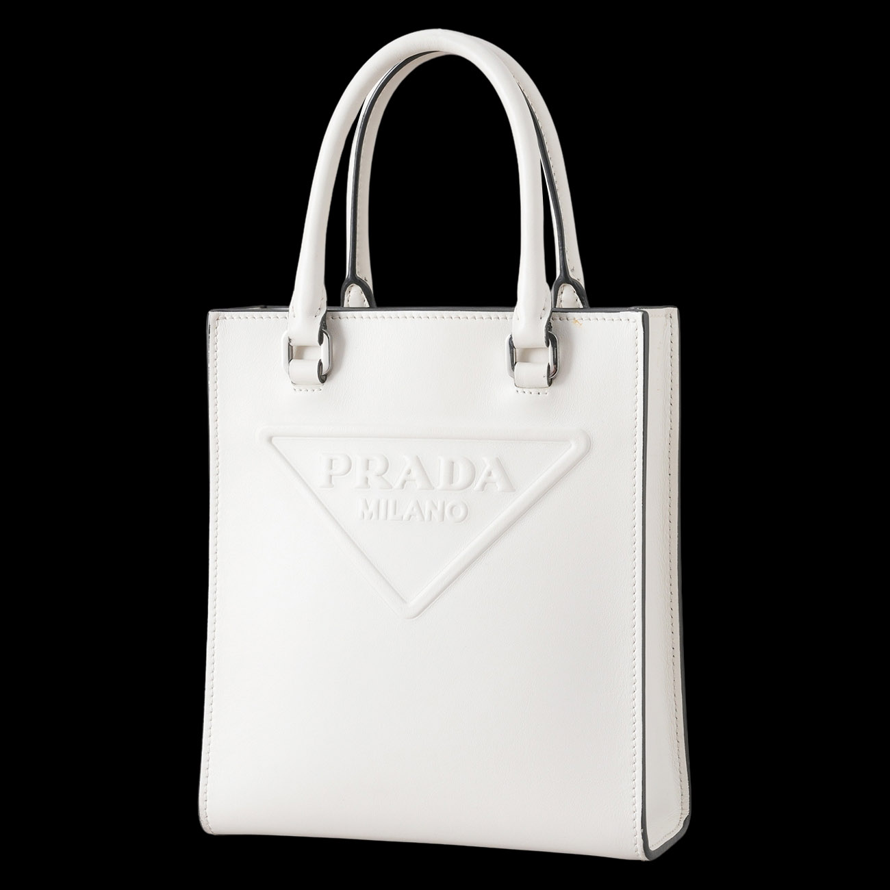 PRADA(USED)프라다 1BA333 엠보싱 로고 탑 핸들백