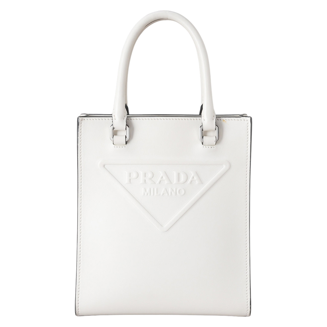 PRADA(USED)프라다 1BA333 엠보싱 로고 탑 핸들백