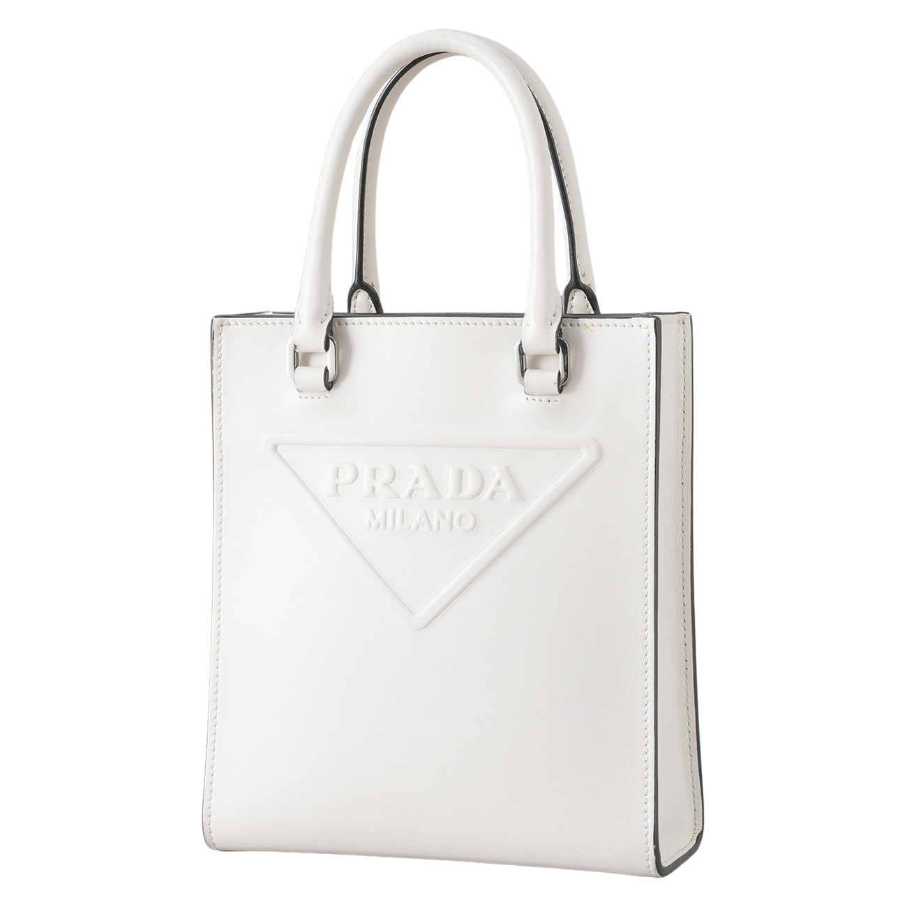 PRADA(USED)프라다 1BA333 엠보싱 로고 탑 핸들백