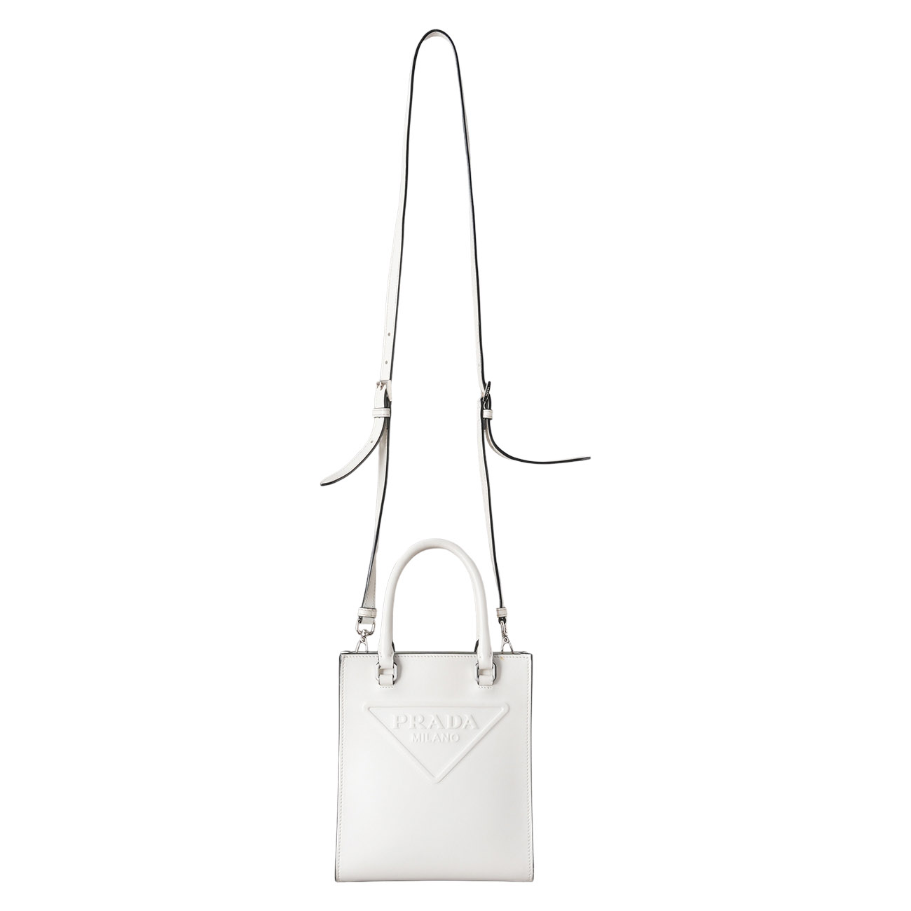 PRADA(USED)프라다 1BA333 엠보싱 로고 탑 핸들백