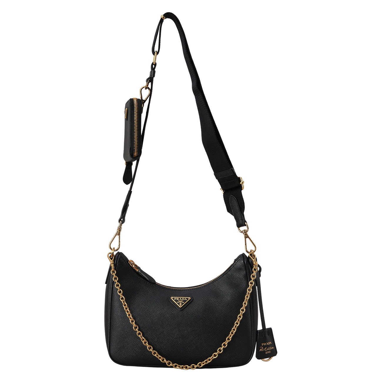 PRADA(USED)프라다 1BH204 사피아노 체인 호보백