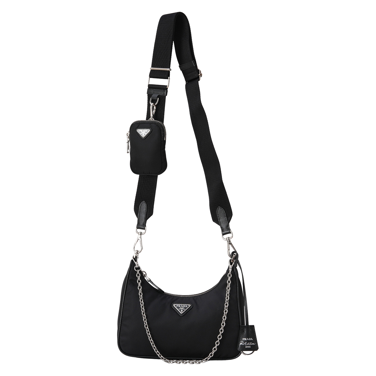 PRADA(USED)프라다 1BH204 리나일론 테수토 체인 호보백