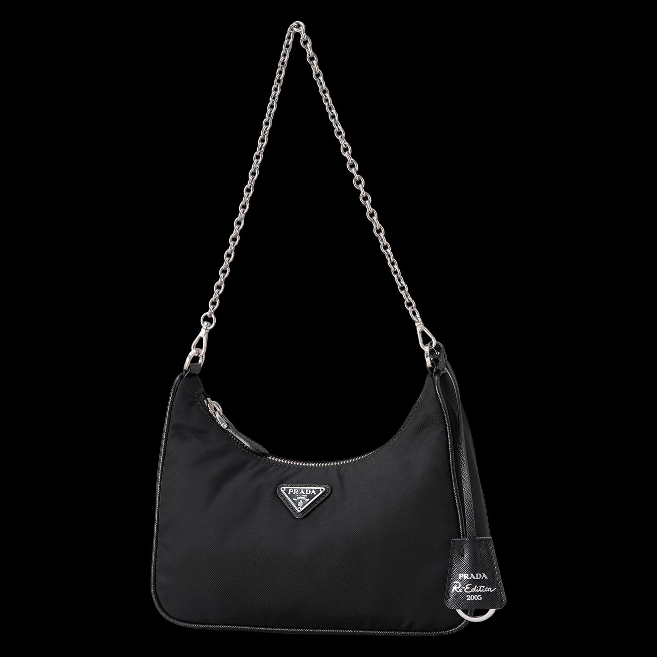 PRADA(USED)프라다 1BH204 리나일론 테수토 체인 호보백