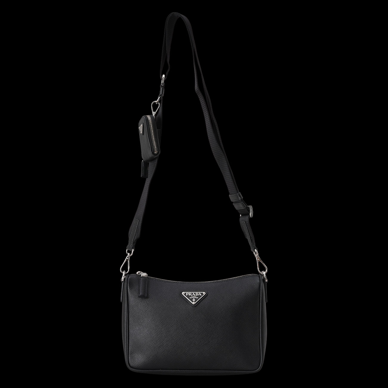 PRADA(USED)프라다 사피아노 삼각로고 숄더겸 크로스백