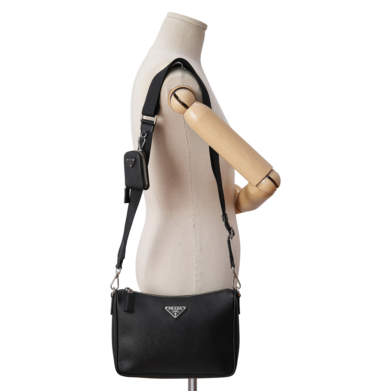 PRADA(USED)프라다 사피아노 삼각로고 숄더겸 크로스백