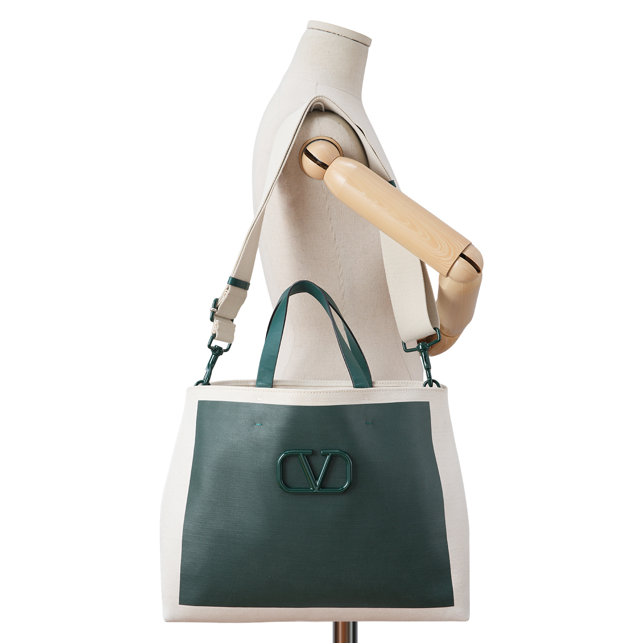 VALENTINO(USED)발렌티노 V 로고 캔버스 토트백