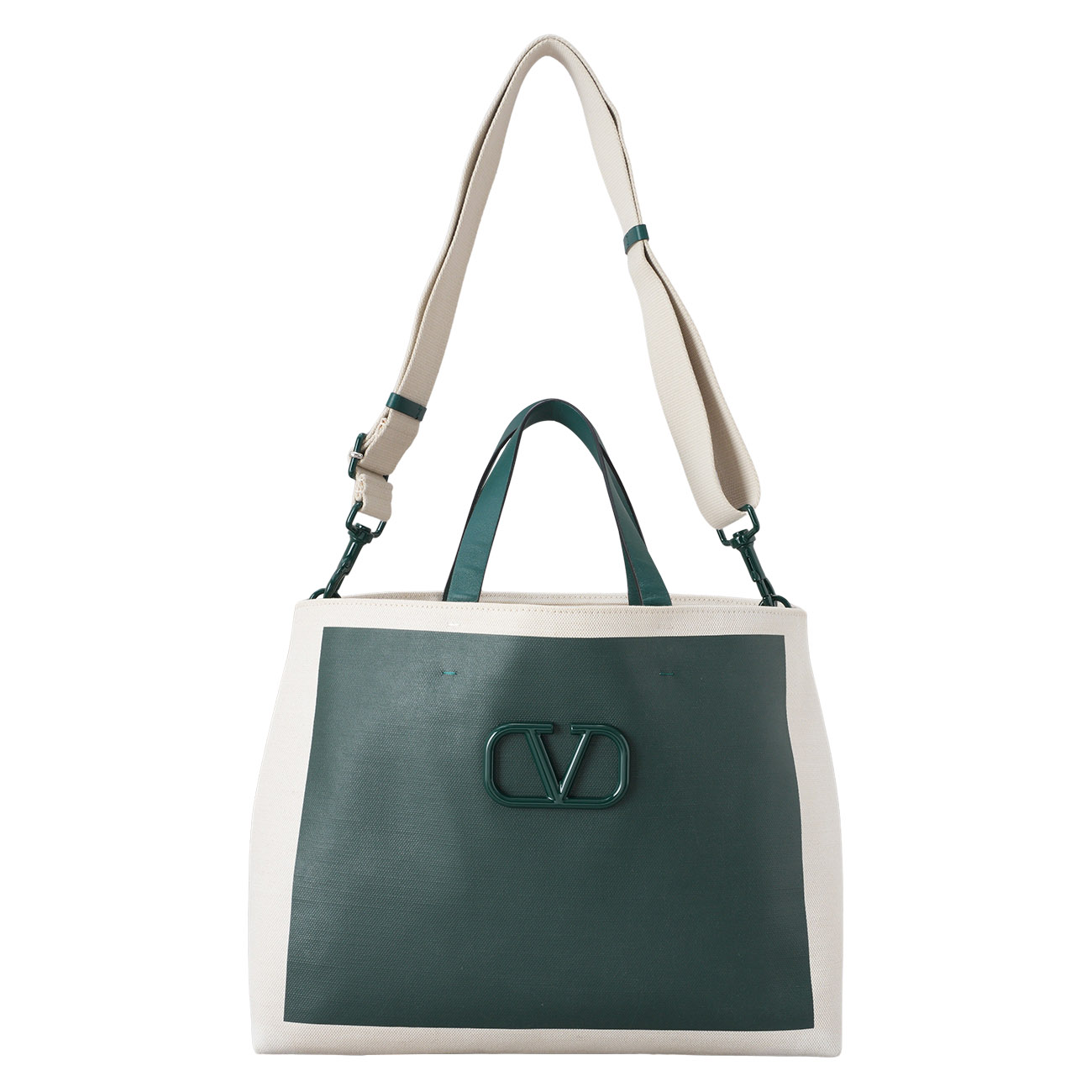 VALENTINO(USED)발렌티노 V 로고 캔버스 토트백