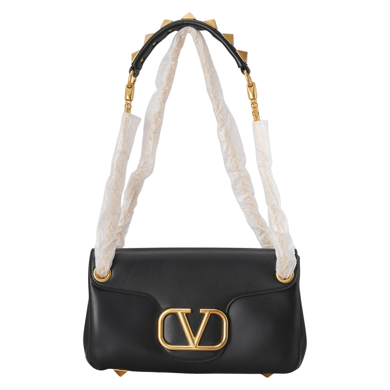 VALENTINO(USED)발렌티노 V로고 락스터드 체인 숄더백