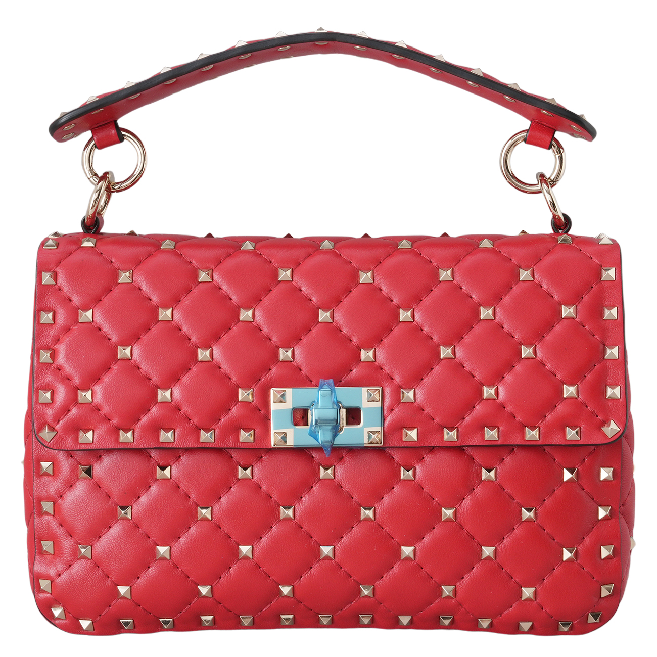 VALENTINO(USED)발렌티노 가라바니 락스터드 체인 숄더백 레드
