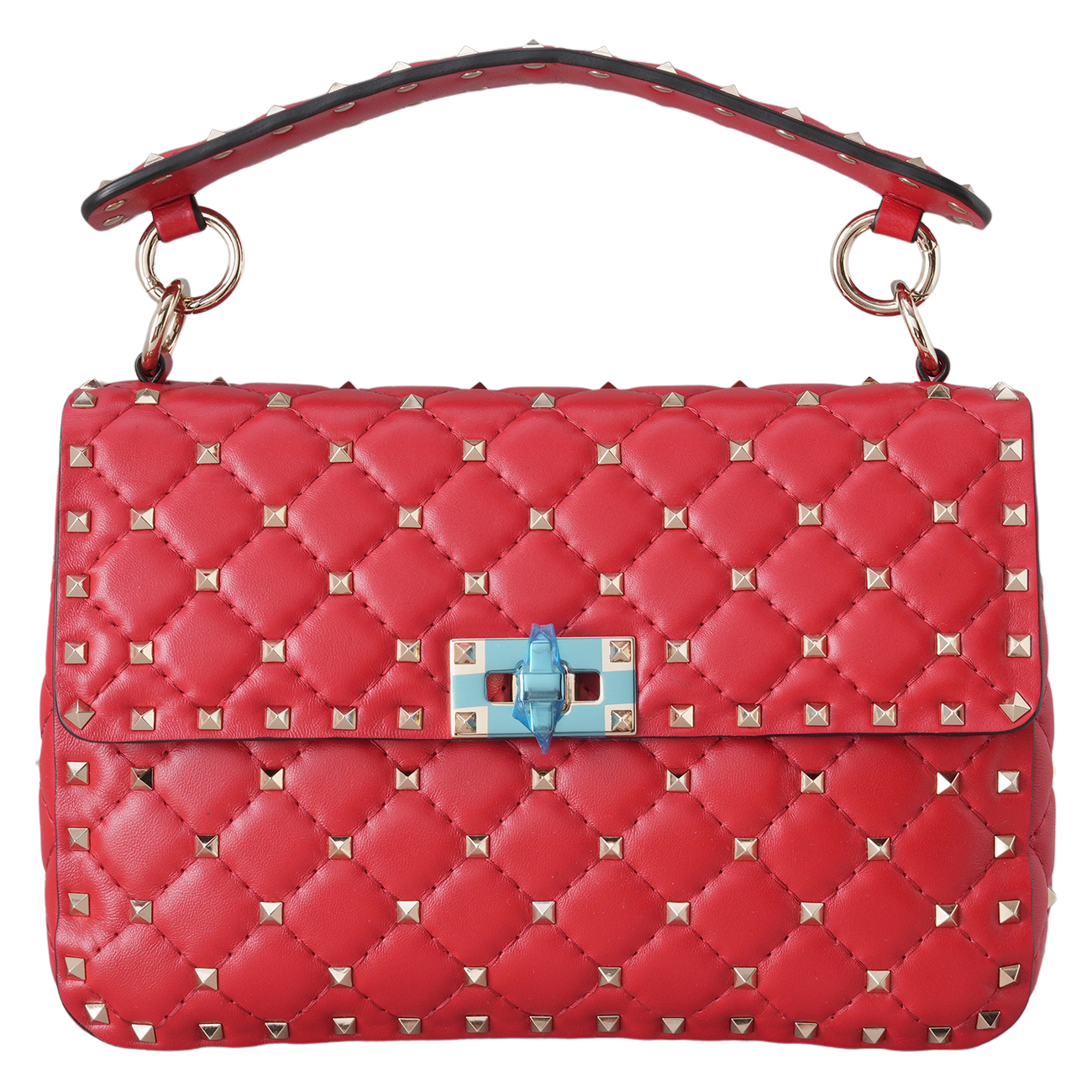VALENTINO(USED)발렌티노 가라바니 락스터드 체인 숄더백 레드